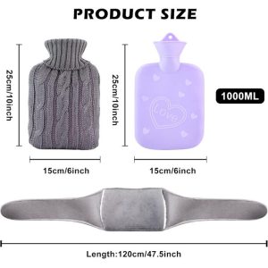 1L Hot Water Bottle With Waist Cover, Detachable Waist Warm Water Bag