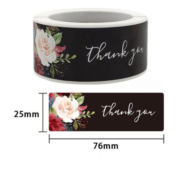 2.5cm By 7.6cm - Thank You - Stickers