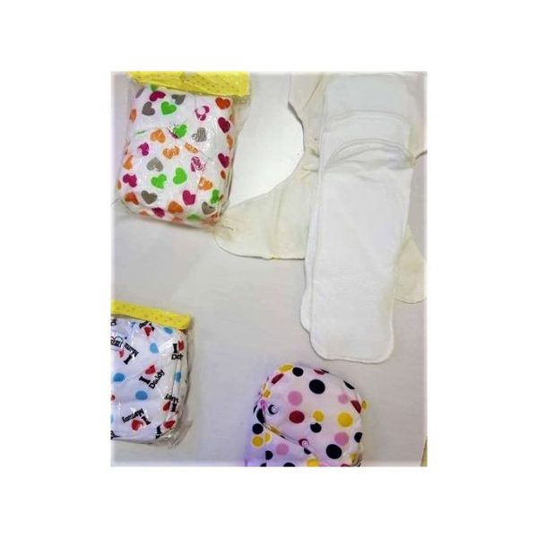 3 Inserts Washable, Reusable And Adjustable Baby Diapers