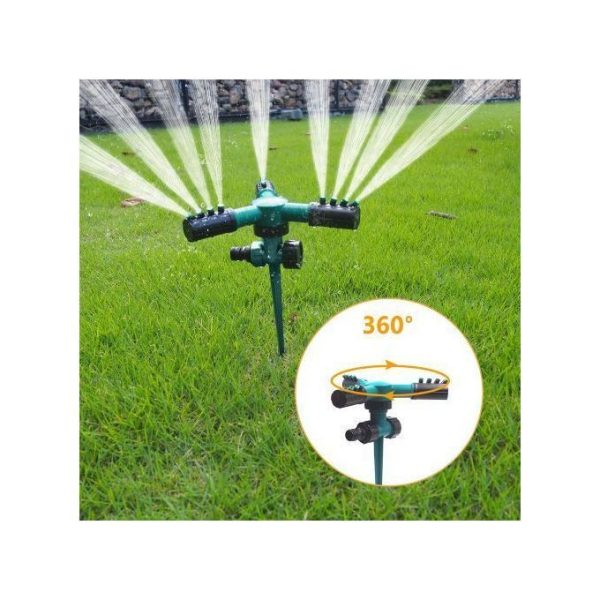 3 Nozzles 360 Degrees Rotating Garden Sprinklers