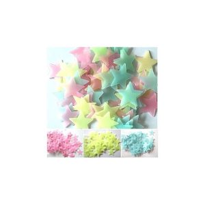 3D Glow In The Dark Stars Ceiling Wall Stickers- Multicolor