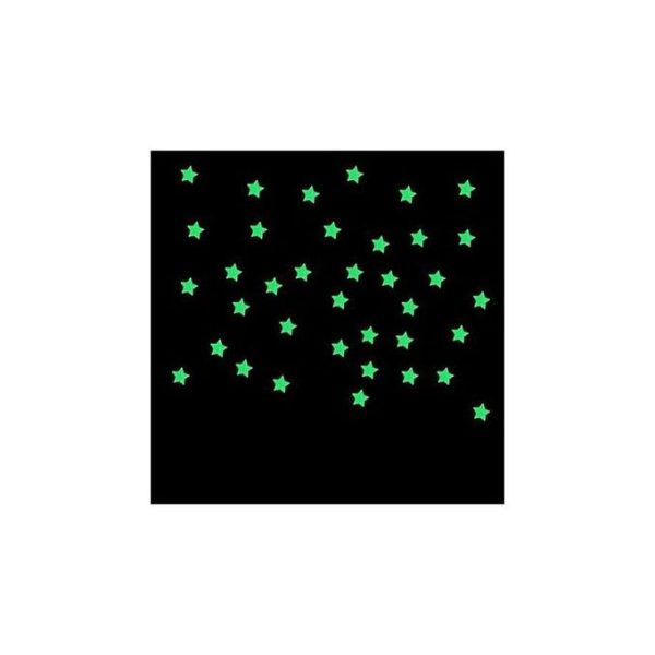 3D Glow In The Dark Stars Ceiling Wall Stickers- Multicolor