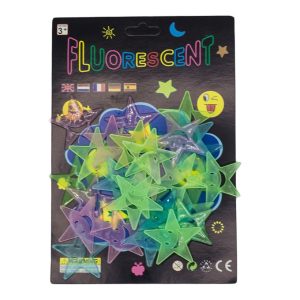 3D Glow In The Dark Stars Ceiling Wall Stickers- Multicolor