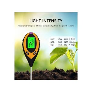 4 In 1 Digital Soil Moisture Monitor PH Meter - Yellow/Black