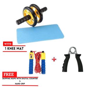 AB Wheel Abs Roller+Knee Mat+Free Rope+HandGrip