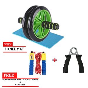 AB Wheel Abs Roller+Knee Mat+Free Rope+HandGrip