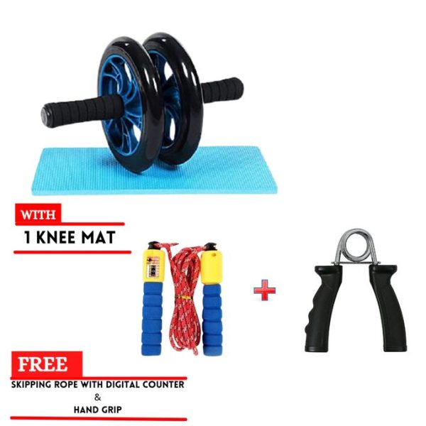 AB Wheel Abs Roller+Knee Mat+Free Rope+HandGrip