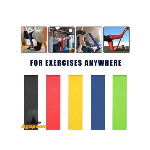 Agapeon 5 In 1 Resistance Exercise Band//Yoga Pilates Fitness Sports