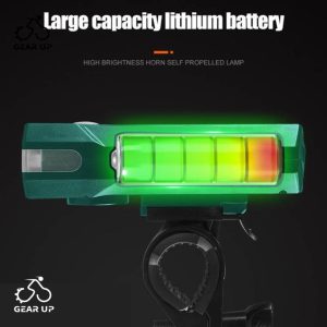 Bicycle 600 Lm Rechargeable Front Light With Horn