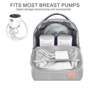 Black Breast Milk Cooler Bag, Insulated Breast Pump Bag With 2 Ice Packs, BreastMilk Cooler Bag