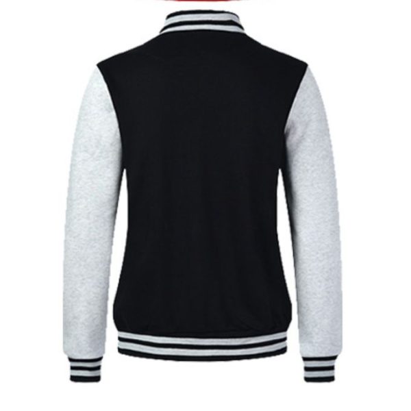 Darkhorsir Women Stylish Downy Baseball Jacket Black/Grey