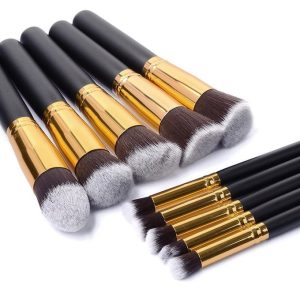 Fashion 10pcs Makeup Brushes Set For Foundation -Black