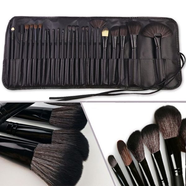 Fashion 24 Pcs Naked Professional Makeup Brush Set Tools Kit Spray Holder