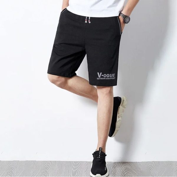 Fashion 2pcs Men's Fashion Shorts Casual Sports Five-point Pants Shorts Gray & Black