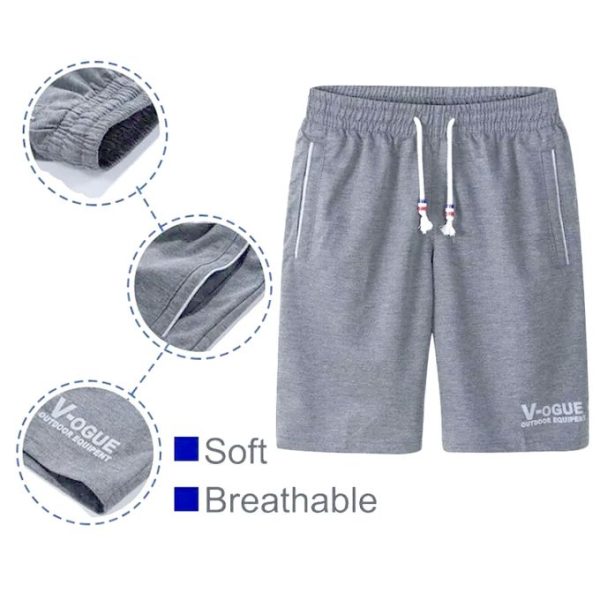 Fashion 2pcs Men's Fashion Shorts Casual Sports Five-point Pants Shorts Gray & Black