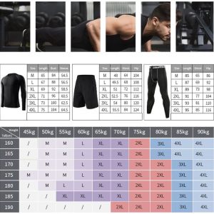 Fashion 3pcs Men Tops+Pants+Shorts Fitness Sportswear Set - Black