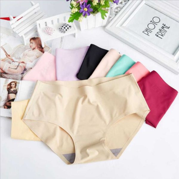 Fashion 4Pcs Ice Silk Seamless Comfy Panties