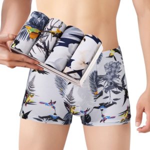 Fashion 4Pcs Men's Underwear Breathable Comfortable Stretch Cotton Boxer Briefs