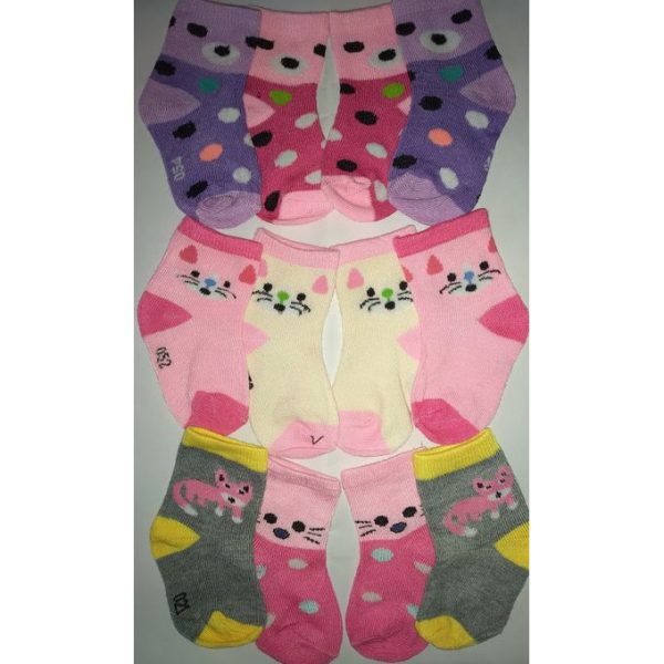 Fashion 6 Pairs/lot Baby Girl Socks 0-12 Months Assorted