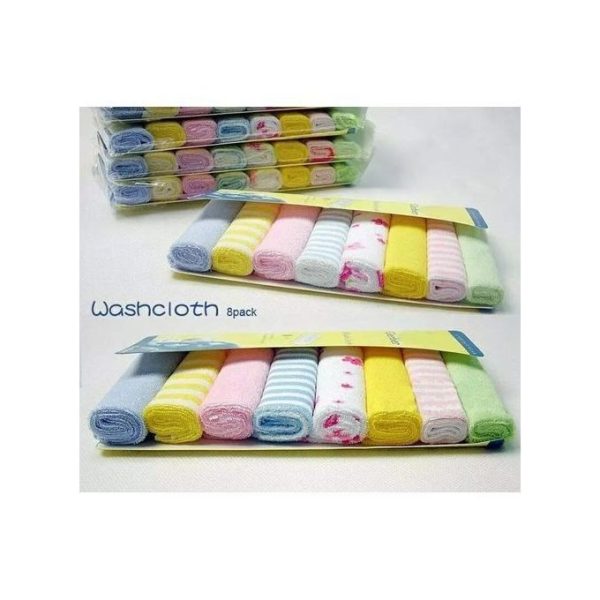 Fashion 8 Assorted Infant Newborn Bath Towel Washcloth