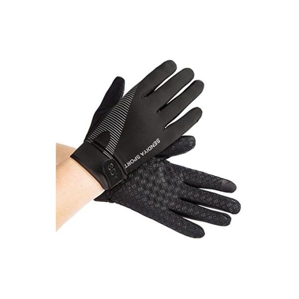 Fashion Fitness Gloves Gym Weight Lift Riding Full FINGER MEDIUM BLACK