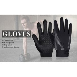 Fashion Fitness Gloves Gym Weight Lift Riding Full FINGER MEDIUM BLACK