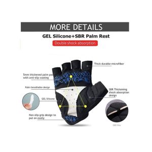 Fashion Gym Weight Lifting Cycling Riding Gloves Black SMALL MEDIUM LARGE MEN WOMEN UNISEX Black White