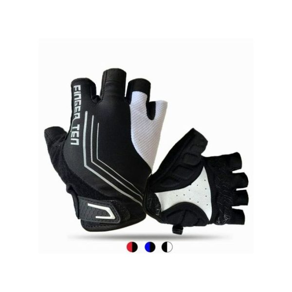 Fashion Gym Weight Lifting Cycling Riding Gloves Black SMALL MEDIUM LARGE MEN WOMEN UNISEX Black White