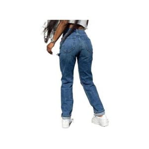 Fashion Ladies Denim Rugged Jeans -MUMMY Denim Ripped Mom Jeans