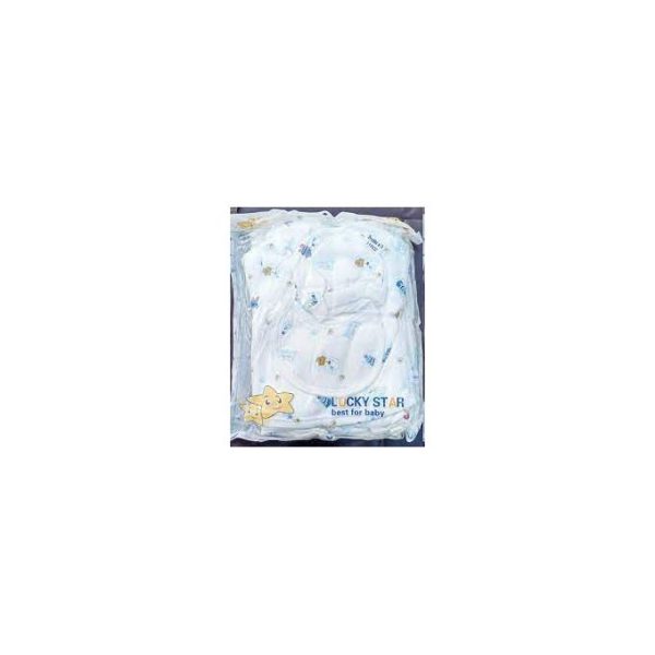 Fashion Lucky Star 11 Pieces New Born Baby Receiving Set - White With Prints