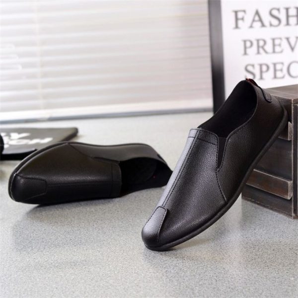 Fashion Men Loafers Shoes Casual Pu Leather Shoes Sneaker Shoes Black