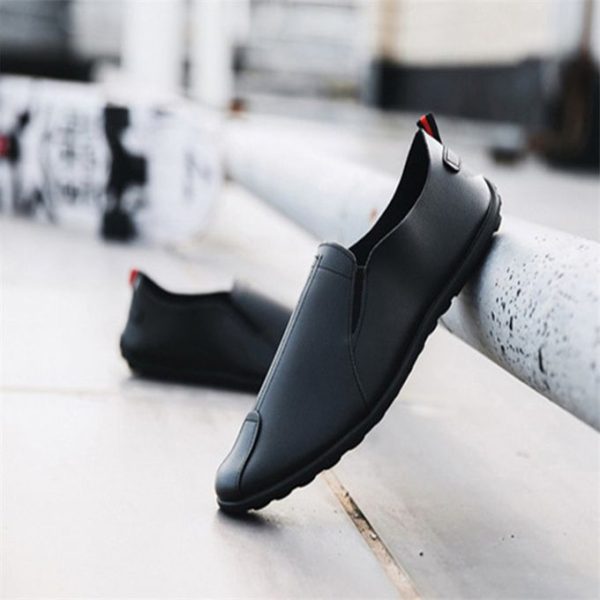 Fashion Men Loafers Shoes Casual Pu Leather Shoes Sneaker Shoes Black