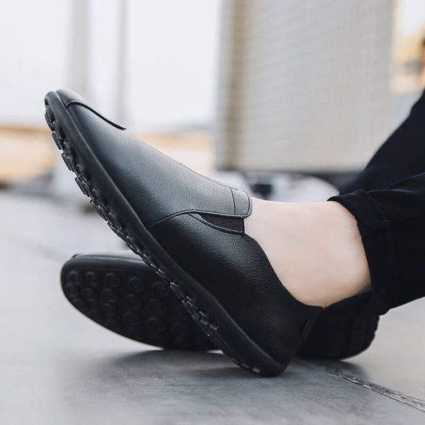 Fashion Men Loafers Shoes Casual Pu Leather Shoes Sneaker Shoes Black