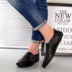 Fashion Men Loafers Shoes Casual Pu Leather Shoes Sneaker Shoes Black