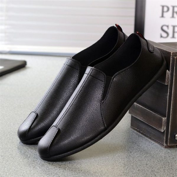 Fashion Men Loafers Shoes Casual Pu Leather Shoes Sneaker Shoes Black