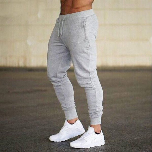 Fashion Mens Casual Trousers Jogger Jean Sports Sweat Pants Official - Grey