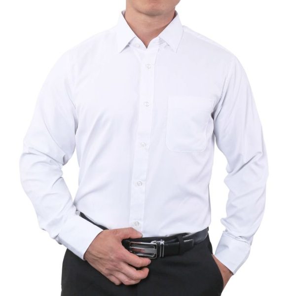 Fashion Mens Long Sleeve Dress Shirts - White