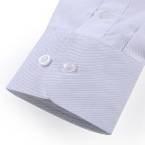 Fashion Mens Long Sleeve Dress Shirts - White