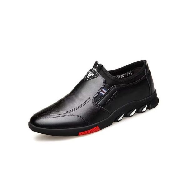 Fashion Men's Soft Sole Leather Shoes - Black