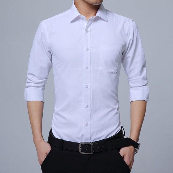 Fashion Slim Fit Official Long White Sleeved Shirt