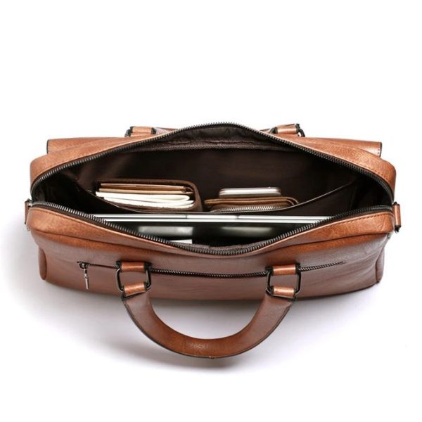 Fashion Vintage Men Briefcase Large Shoulder Business Handbag