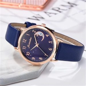 Fashion Women's WatchWatch + BraceletLeather Strap Casual Ladies Watch + Bracelet