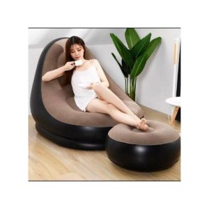 Inflatable Lounger Sofa With Footrest +Free Manual Pump