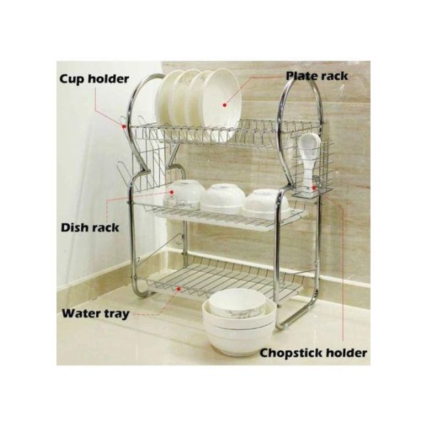 Jumia Three Tier Stainless Dishrack