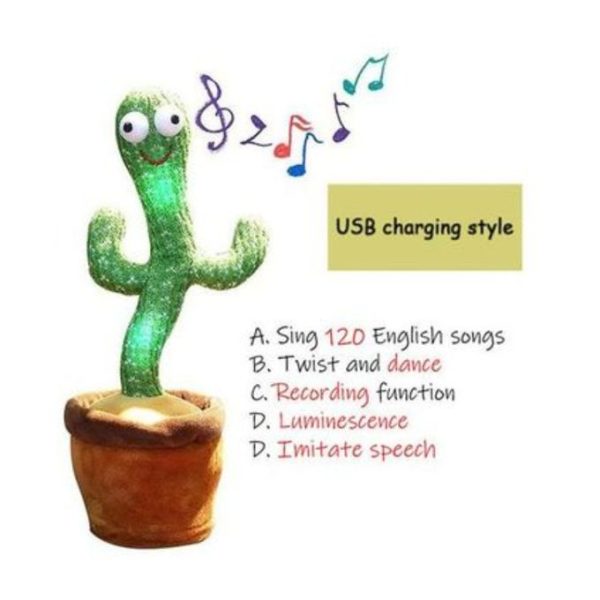 Kids Dancing Cactus Toy Electronic Dancing Song Talking