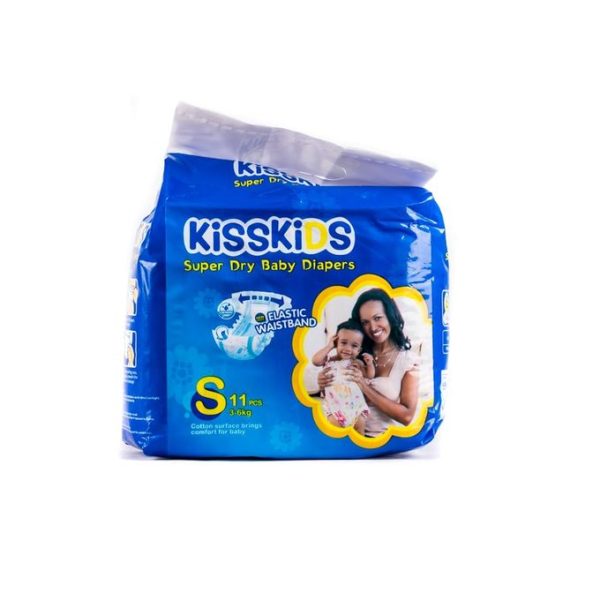 KISSKIDS Dark Blue Baby Diaper Low Count (3 - 6 Kg) S 11pcs