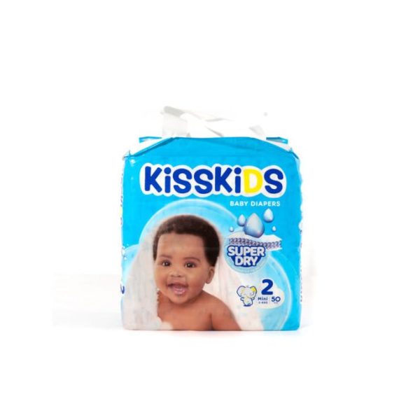 KISSKIDS Mini Pack Baby Diaper High Count Size 2 (3 - 6 Kg) 50 Pcs