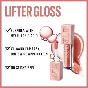 Maybelline Lifter Gloss Hydrating Lip Gloss With Hyaluronic Acid, Silk