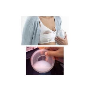 Mom Easy Reusable BPA-free Wearable Milk Collector(2 Pcs) With A Plug