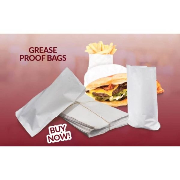 Multipurpose Food Packaging Grease Proof Paper Bag Pouches – 100 pcs